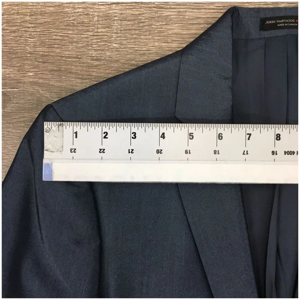 JOHN VARVATOS Mens Blazer Sport Coat Casual Jacket Size 38R Two Button Blue Suit